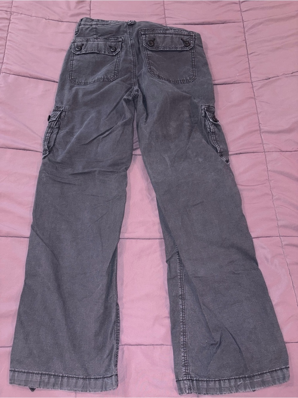 American Eagle Outfitters Washed Black/Grey Cargo Pants Women’s Size 2 - Picture 2 of 6